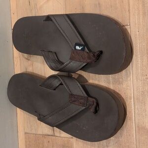 ✅Vinyards Vines Men's  Leather Sandals Flip Flops Brown 7